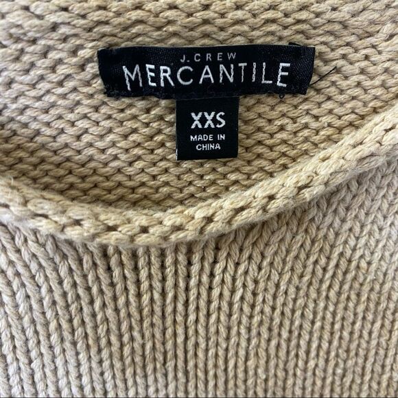 J.Crew Mercantile Tan Crewneck Cotton Sweater Sz XXS - Picture 5 of 6